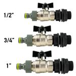 waterbutt/water tank metal butterfly tap kit universal click-lock connection