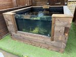 2.4x2.4 Raised Railway Sleeper Tanalised  Wooden Timber  Koi Aquarium Pond Kit