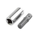1/4 square hole to 1/4" 6.3mm Hex Screwdriver Bit Adapter Holder Socket