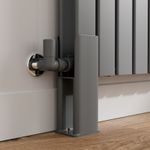 Anthracite Legs for Horizontal Flat Radiator - Double Bar Grey Central Heating