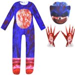 Halloween Scary Sonic The Hedgehog Jumpsuit Fancy Dress Costume Kids Cosplay ✨