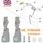 2X For Fiat 500 Door Handle Passenger Left Driver Right Side Repair Hinge Chrome