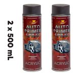 2 x Black Primer Car Van Bike Spray Paint Aerosol Anti Corrosive Undercoat 500ml