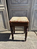 Antique Mahogany Needlepoint Tapestry  Dressing Stool 