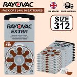 Rayovac Extra Advanced Hearing Aid Batteries Size 312 Brown Zinc Air Batteries