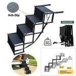 4 Stairs Folding Portable Dog Ramp Steps Car Boot Access Ladder for Pet Dog Cat