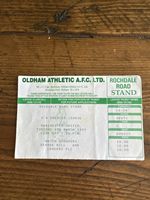 1992-1993 FA Premiership Oldham Athletic V Manchester United Ticket Stub VGC