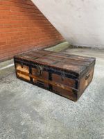 Antique London Steamer Trunk Victorian C & F Napper Hackney Travel Luggage Chest