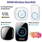 Wireless Door Bells Waterproof 1000ft Long Range Plug in Home Cordless Doorbell