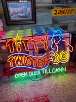 Titty Twister Open Dusk Till Dawn Neon Light Sign Lamp Wall Decor Club FB 24x20