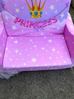 Kids Pink Folding Flip-Out Armchair/Bed Fabric Stars Princesses 108x60cm