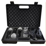 Soundlab Dynamic Vocal Microphones Pack of 3 with Carry Case & 2.8m Leads