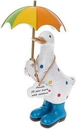 David's Ducks Rainbow Brolly Duck in Wellies - Friend Ornament
