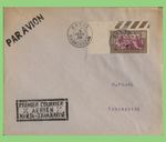 Madagascar 1937 Cachet First Flight cover, Manja -Tananarive