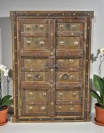 Antique Wooden Wall Décor Large Window Frame With 2 Panels Original Old Hand Cra