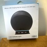 Mission USB Charging Hub for Amazon Echo (4th Gen), 3 USB Ports Black