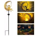 Fairy Garden LED Solar Lights Outdoor Patio Lighting Moon Stake Light Ornaments~