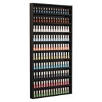 10 Tier Wall Mounted Black Salon Nail Polish Rack, Display Shelf Storage Modern