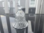 Clear Glass Bell with Bird Topper, 4 in, Animal Theme, Glossy Finish