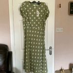 BNWT  dress by Marks & Spencer new size 20 long length green white dot next post