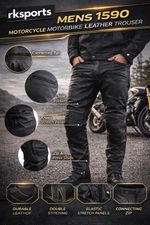 Rksports Mens 1590 Motorcycle Motorbike Leather Trouser