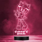 Amy Rose Sonic Hedgehog Character Personalised Gift Any Colour LED Night Light