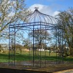 Deluxe Wrought Iron "Aurora" Black Powder Coated Gazebo