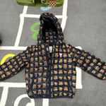 GUESS Navy Hooded Puffer Jacket 18-24 Months Full Zip Padded Bear Print