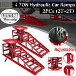 4 ton Hydraulic Car Ramps 2PC Garage Auto Van Bottle Lift Jack Ramp Heavy Duty