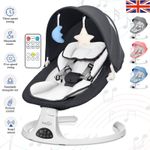 Bluetooth Electric Baby Swing Infant Music Cradle Bouncer Chair Rocker Remote UK