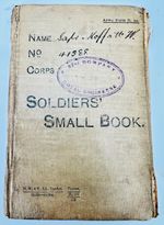 Soldiers Small Book WWI,  Sapper Moffat W. No 41388
