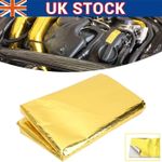 1M Gold Heat Barrier Reflect Sheet Self Adhesive High Temp Heat Shield Wrap Heat