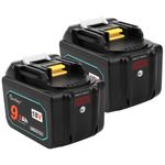 2x 18V 9.0Ah Li-ion High Capacity Battery for Makita BL1830 BL1840 BL1850 BL1860