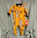 Disney Mickey Mouse Halloween Footed Zip Sleeper One Piece Cotton Orange 24M