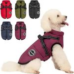 Waterproof Dog Coat Winter Jacket with Harness Hole Fleece Warm Reflective