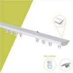 NewEdgeBlinds Slim Profile Ceiling Top Fix White Discrete Curtain Track / Rail