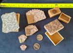 Antique Magic Props Bundle Gaff coin, Gaff Cards - 1904 Nelson Downs, Dimin.....