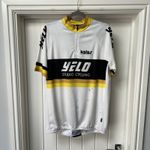Kalas Cycling Jersey Men's Large White Black 1/4 Zip Short Sleeved Pockets