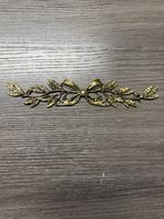 Vintage Ornate Brass Pediment Ribbon 9” Floral French Furniture Decoration (106)