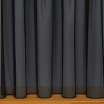 Net Curtains Plain Black Denise-Weighted Base & Rod Slot Sold In Selected Widths