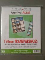 ClearFile Archival-Plus 120mm Transparency Pages. 125 Pack 6 X 6 Frames 