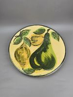 Wall Decorative Plate, With Fruit Design Stoneware. Collectible.Vintage