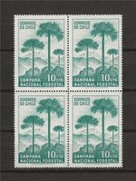 Chile 1967 Sc# 363 set Trees & Mountains Reforestation Campain block 4 MNH