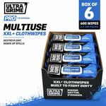 6x UltraGrime Pro Multiuse XXL Clothwipes 100 Pack – 600 Heavy Duty Wipes