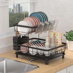 Dish Drainer Rack Space-Saving Racks for Kitchen Counter Stainless Steel Drying