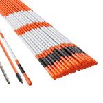 Uimoso 50 Pack 48" Driveway Markers Orange Snow Plow Stakes 0.31" Fiberglass Rod