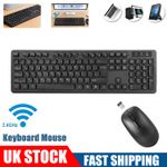 Wireless Keyboard And Mouse Set 2.4GHz UK USB Receiver For PC Laptop Full-Size