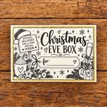Christmas Eve Gift Box name tag sticker with bedazzled gold trim