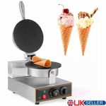 Commercial Electric Ice Cream Cone Machine Non-stick Round Shaped Plate 220V