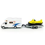 Motorhome Camper RV with Trailer Playset Diecast Model Toy Car for Boys Kids